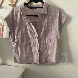 Button down crop blouse
